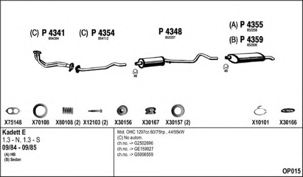 FENNO OP015 Exhaust System